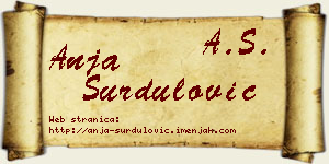 Anja Surdulović vizit kartica
